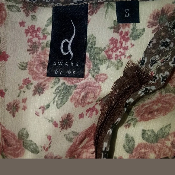 🍬Awake by OS earthtone floral sheer racerback S - Picture 8 of 9